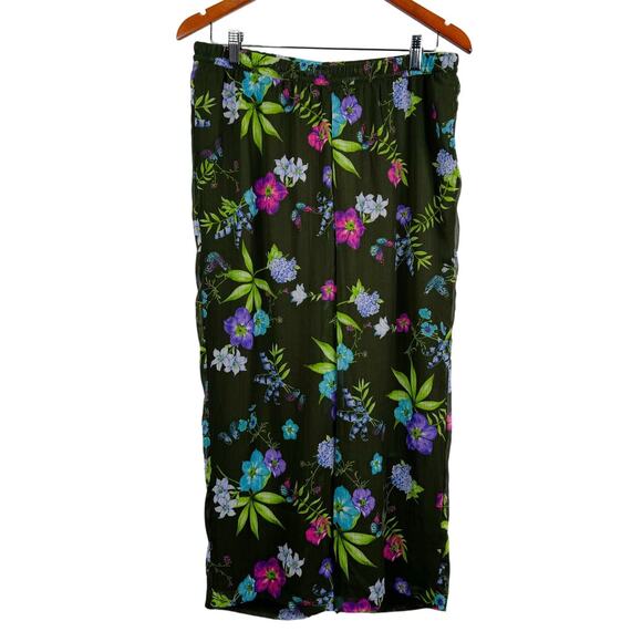 Linea by Louis Dell'Olio Petite Floral Chiffon Cropped Pants - Picture 2 of 8